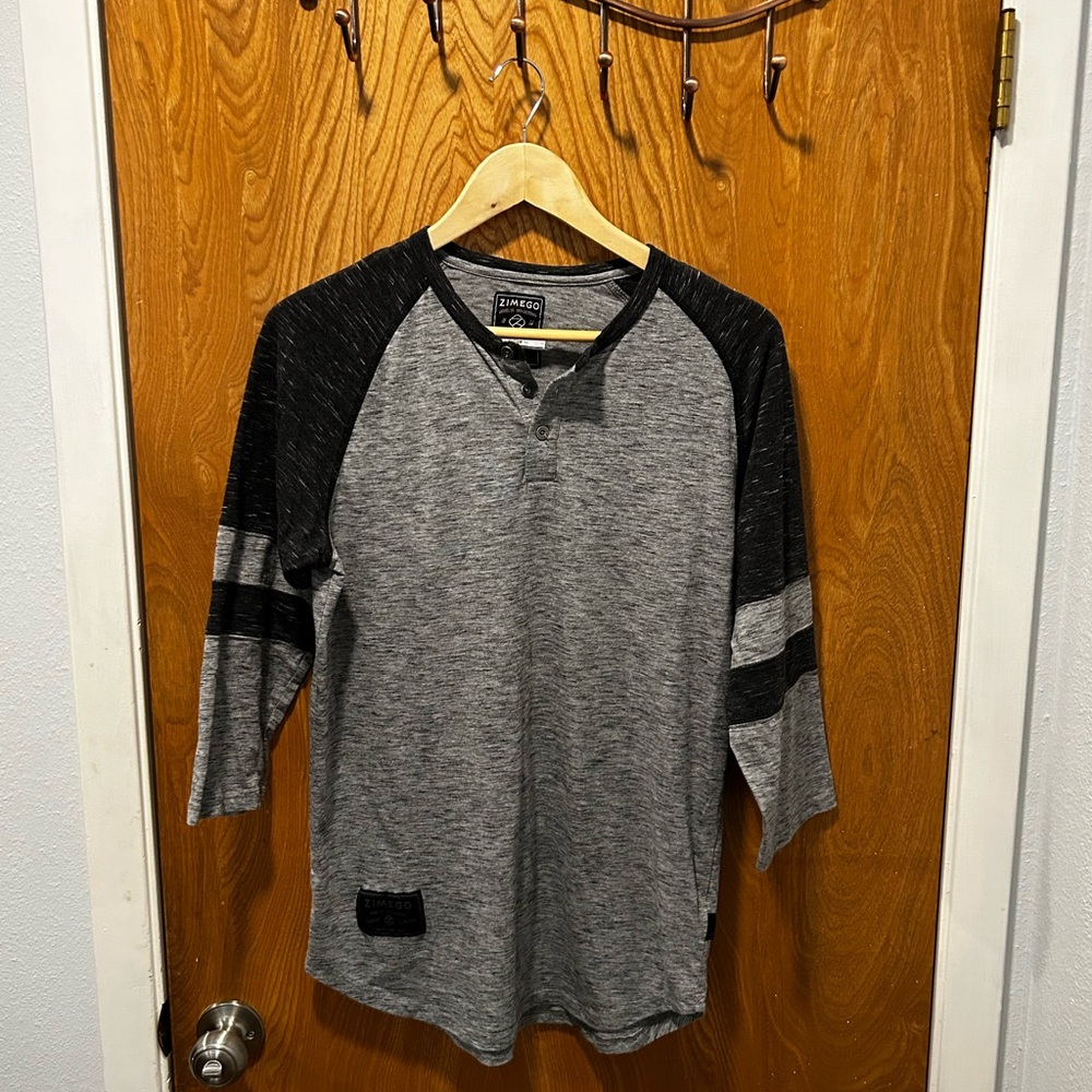 ZIMEGO Men's 3/4 Sleeve-M